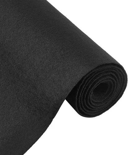BENECREAT Rollo de fieltro negro de 10 pies y 15.75 pulgadas de ancho, hojas de tela no tejida (0.035 in de grosor), gran fieltro para manualidades,