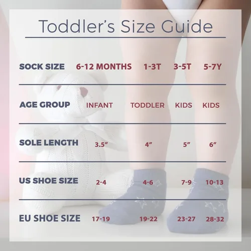 Miniatura 7 de Debra Weitzner 12 pares de calcetines antideslizantes para niños y niñas con puños para bebés, niños y niñas, calcetines antideslizantes para niños