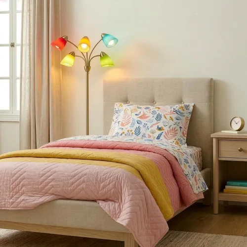 Miniatura 2 de Brightech Medusa - Lámpara de pie LED. Lámpara de pie ajustable con múltiples cabezales para sala de estar, dormitorio o habitación de los niños.