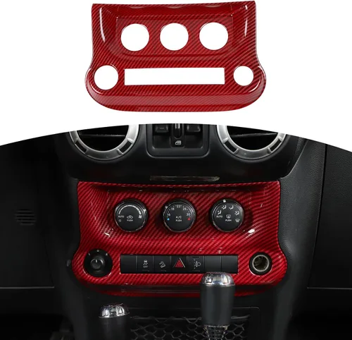 Miniatura 18 de RT-TCZ Para Jeep JK Negro Dash Console A/C Controles Cubierta Trim Panel para Jeep Wrangler JK JKU 2011-2017 ABS Interior Accesorios 1pc