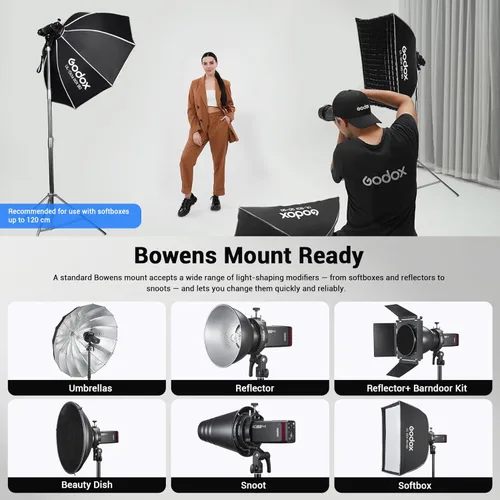 Miniatura 5 de Godox Soporte Speedlite S3, soporte compacto y ligero Bowens para Godox V1/V1Pro, AD200/AD300, V860II/III, 20% más pequeño que S2, ajuste de ángulo