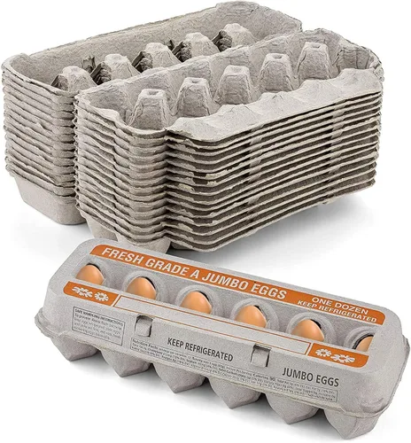 Miniatura 15 de MT Products - Cartones de huevos vacíos impresos con capacidad para hasta doce huevos, 1 docena grande, caja de huevos de papel de pulpa natural