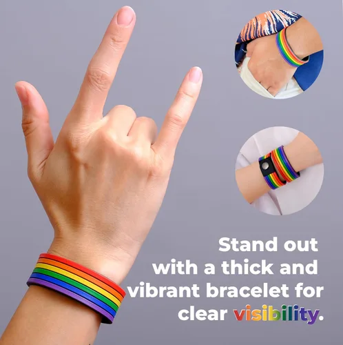 Miniatura 4 de Pulsera de orgullo arco iris para hombres y mujeres Bi Pride Bisexual Pulsera Lgbt regalos