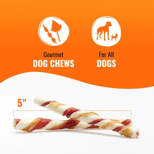 Miniatura 5 de Good 'n' Fun Twists - Golosina para perros de larga duración, con proteínas reales, piel de res y pollo premium, apoya la salud dental, estimulación