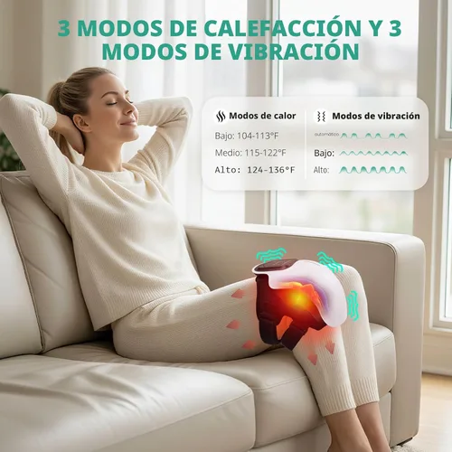 Miniatura 3 de Medcursor - Masajeador de rodilla, masajeador de rodilla calentado inalámbrico con 3 niveles de calentamiento, 3 modos de vibración, pantalla LED