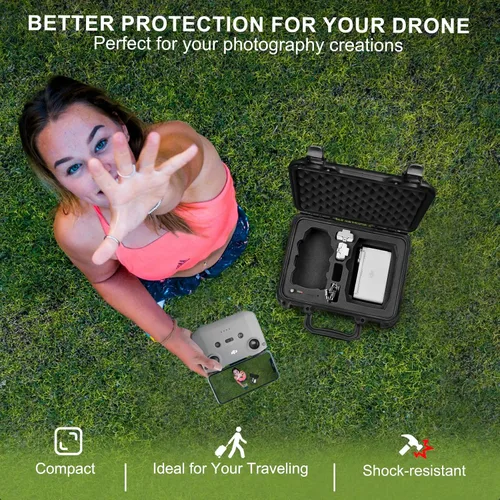 Miniatura 8 de Lekufee - Carcasa rígida compacta y portátil, resistente al agua, compatible con accesorios para Dron DJI Mini 2 y Mavic Mini 2.