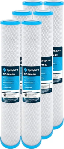 Miniatura 22 de SpiroPure SP-CBR2-10 10x2.5 0.5 Micron NSF Certificado NSF Cartucho de filtro de agua de bloque de carbono CBR2-10 155268-43 SMCB-2510 (caja de 12)