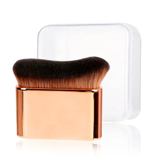 Miniatura 7 de Yoseng Cepillo autobronceador – Cepillo Kabuki de oro rosa para cuerpo, cara y manos, vegano, aplicación sin rayas, multiusos para autobronceador