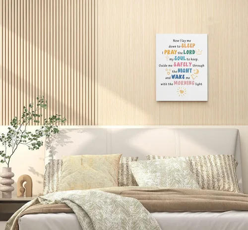 Miniatura 4 de Bedtime Prayer Now I Lay Me Down to Sleep - Lienzo enmarcado para decoración de pared de 11 x 14 pulgadas, decoración de pared para iglesia, escuela