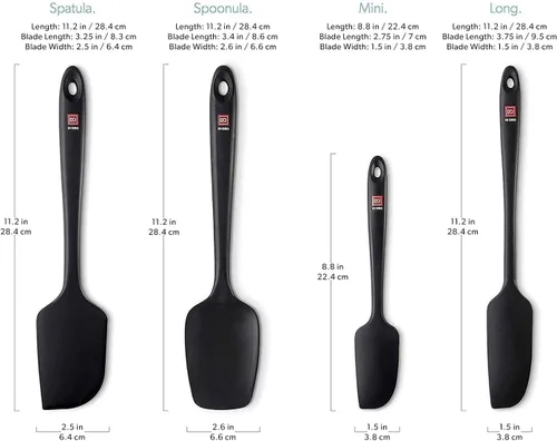 Miniatura 5 de DI ORO Juego de espátulas de silicona – Espátulas de cocina de goma para hornear, cocinar y mezclar – Resistente al calor a 600 °F y libre de BPA