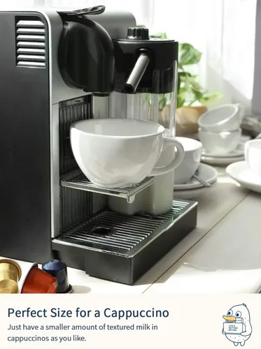 Miniatura 8 de LE TAUCI Juego de 4 tazas de capuchino de 6 onzas con platillos, juego de 4 tazas de café de cerámica y platillos para café con leche, Au Lait