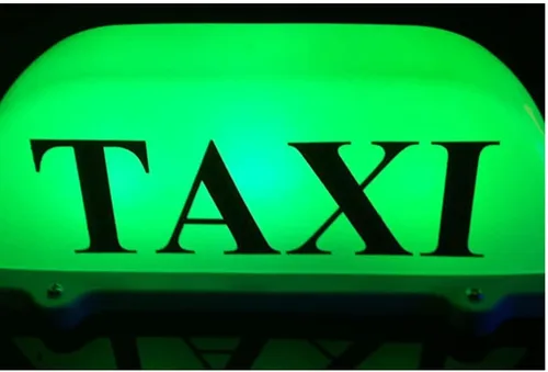 Miniatura 5 de Señal de taxi LED azul y verde para techo con batería recargable USB, base magnética impermeable (azul)
