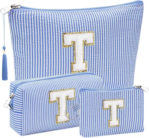 Miniatura 26 de Regalos Iniciales Bolsitas de Cosméticos de Viaje Juegos para Cartera, 3pcs Bolsitas Stoney Clover Dupes Bolsa de Maquillaje, Juego de Bolsas