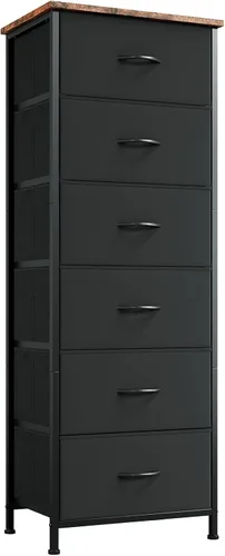 Miniatura 14 de Somdot - Cómoda estrecha con 4 cajones, cómoda delgada con cajones de tela extraíbles para armario, espacios pequeños, baño, dormitorio, lavandería