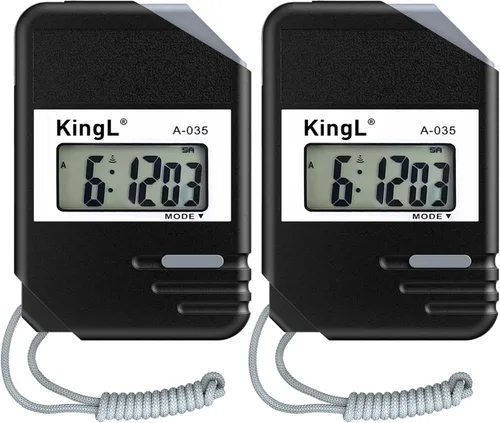Paquete de 2 cronómetros digitales con pantalla grande, modo de división de regazo, temporizador de mano impermeable para entrenadores, profesores,