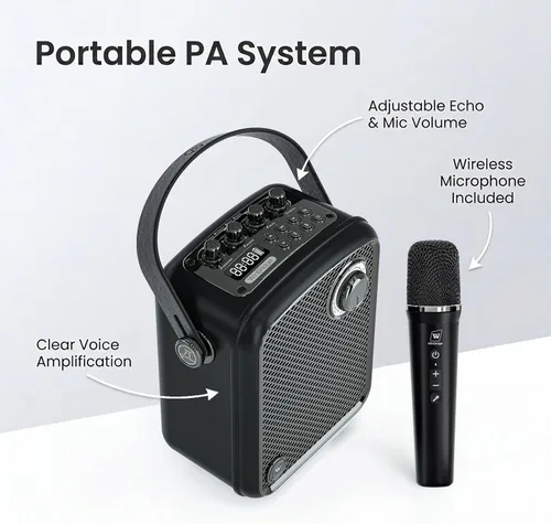 Miniatura 2 de Amplificador de voz de 70 W para profesores de enseñanza/hablar en público/altavoz PA portátil de metal de karaoke, micrófono inalámbrico de mano