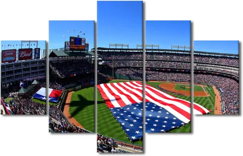 Miniatura 72 de Arte para pared, lienzo para estadio deportivo, arte para pared, diseño de campo de Wrigley en Chicago, pinturas de Chicago, impresiones sobre