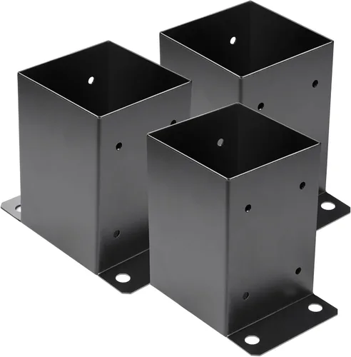 Miniatura 11 de Base de poste de 4 x 4, 10 unidades, tamaño interior de 3.6"x3.6" Base para Poste de Terraza, Soportes de Poste de Metal Resistente