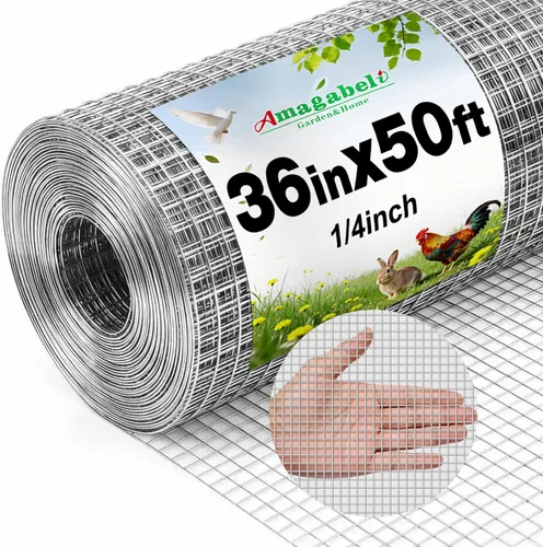 Miniatura 12 de AMAGABELI GARDEN & HOME - Malla metálica con orificios de 1/2 pulgada, 36 pulgadas x 50 pies, calibre 19, galvanizado tras soldado, rollo de malla