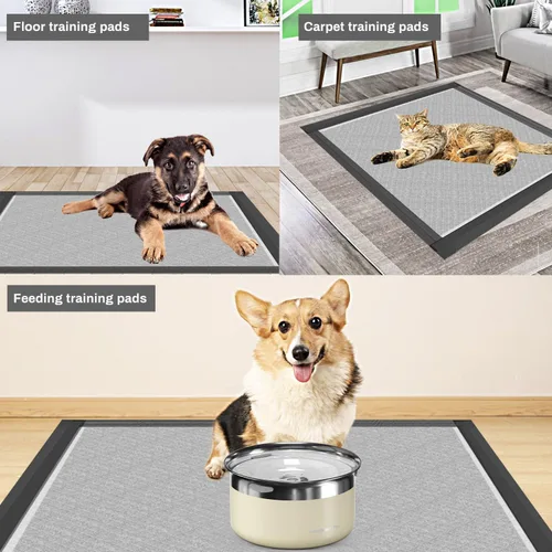 Miniatura 6 de Almohadillas para cachorros de carbón 28x34 pulgadas, almohadillas para orina de perros extragrandes, control de olores y a prueba de fugas