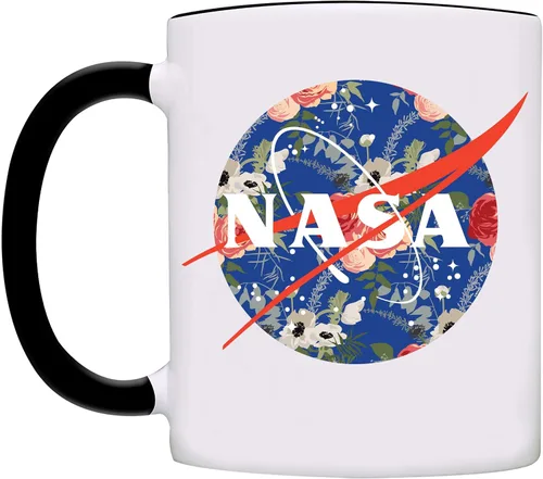 Miniatura 2 de Lunar NASA Floral Color Taza De Café 0150-Negro