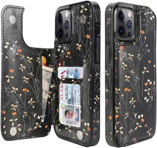 Miniatura 24 de uCOLOR Funda compatible con iPhone 13 Pro Max de 6.7 pulgadas con ranura para tarjetero, función atril, doble cierre magnético y diseño de bloqueo