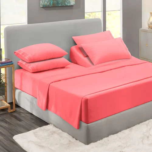 Miniatura 99 de Clara Clark - Juego de sábanas King con Flex Top, 6 piezas - Sábanas de lujo para cama King con cabeza dividida, juego de cama súper suave, King