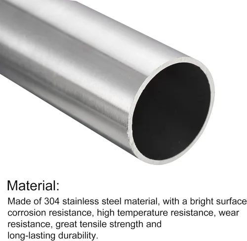 Miniatura 21 de uxcell Tubo de acero inoxidable 304, diámetro exterior de 34 mm x 1,5 mm de espesor de pared, 300 mm de longitud de tubería metálica para maquinaria