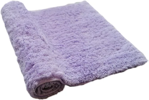 Miniatura 23 de CozeCube Tapetes de baño circulares de vellón para baño, esponjosos, absorbentes, de microfibra de secado rápido, antideslizantes, lavables