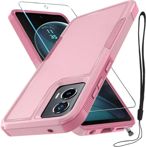 Miniatura 34 de Funda compatible con Moto G 5G 2024, cuerpo completo, resistente, resistente, a prueba de golpes, con correa de cordón, protector de pantalla
