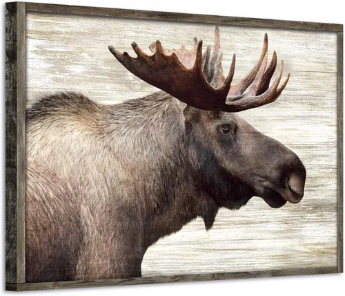 Miniatura 14 de Arte de pared enmarcado de bisonte americano, imagen rústica de vida silvestre, animales pintados, impresiones de búfalo, ilustraciones de madera