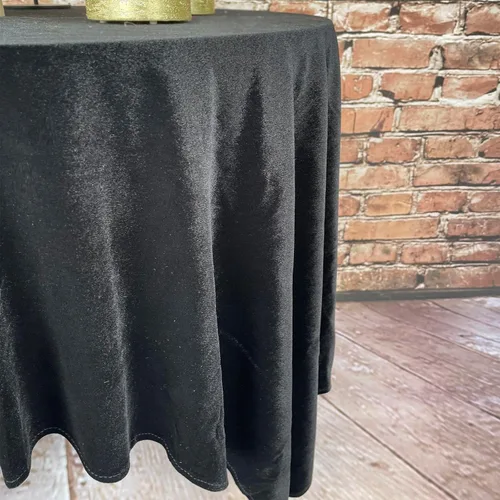 Miniatura 3 de Mantel de terciopelo, lujoso y elegante mantel rectangular de 54 pulgadas en hermoso color negro para bodas, fiestas, baby showers y eventos