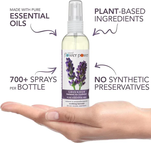 Miniatura 2 de Ambientador en aerosol Natural Flower Power - Eliminador de olores con aceites esenciales - Para el hogar, el auto y la tela - Sin crueldad y vegano