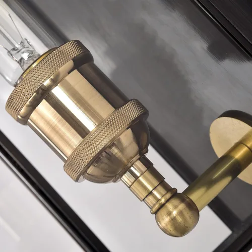 Miniatura 7 de Farol de pared de latón macizo para exteriores, lámpara de porche exterior con vidrio templado, iluminación de pared rectangular impermeable