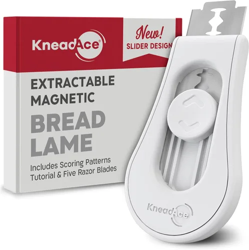 Miniatura 10 de KNEADACE Herramienta de puntuación de masa magnética mejorada, herramienta profesional de puntuación de masa con hoja extraíble, herramienta de pan