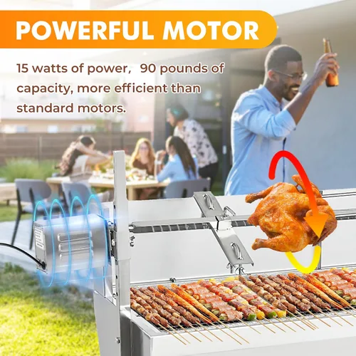 Miniatura 4 de YJINGRUI Motor de asador de 15 W, motor de barbacoa de 90 libras/88.2 lbs, motor de asador resistente para parrilla, motor eléctrico de barbacoa