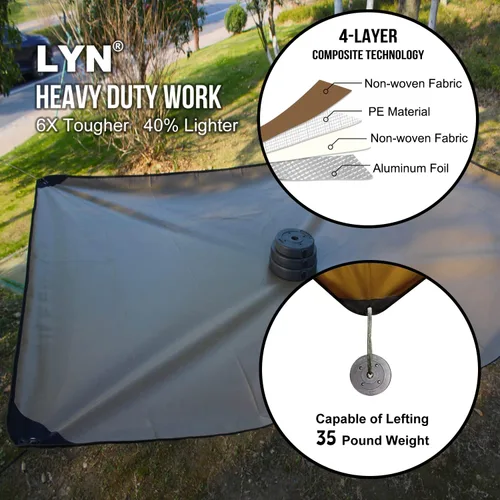 Miniatura 3 de LYN Manta de emergencia resistente, equipo de supervivencia, impermeable, aislada, lona de emergencia para camping, senderismo, bushcraft Bronceado