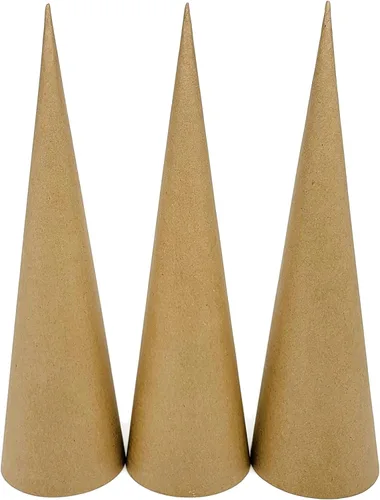 AllStellar Juego de 3 conos de papel macé con fondo abierto de 17.87 x 5 pulgadas (extra grande), para proyectos de arte de bricolaje, manualidades