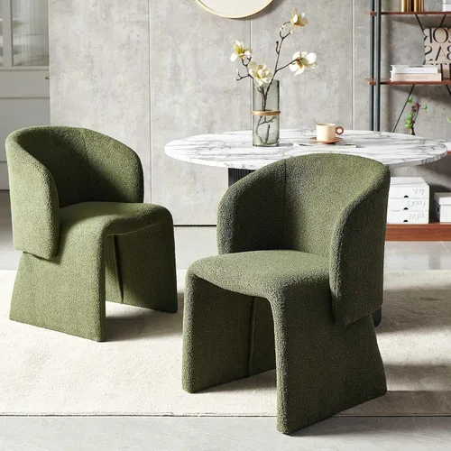 Miniatura 14 de Barrel - Silla de cocina y comedor, sillas de tocador de maquillaje modernas y cómodas con brazo, terciopelo tapizado, sofá individual, dormitorio