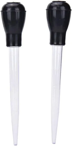 2 piezas de 11 pulgadas para pavo con bombilla de silicona, transparente, ideal para asar jugos, goteos de mantequilla, glaseados