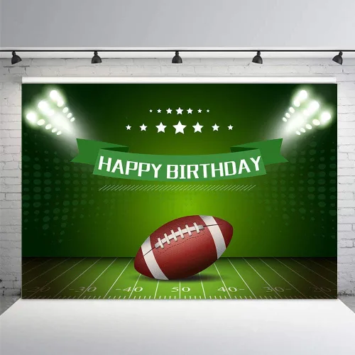 Miniatura 3 de MEHOFOTO - Fondo de fotografía de fútbol americano con temática de niño feliz cumpleaños, decoración de fiesta, rugby, deportes, campo de fútbol
