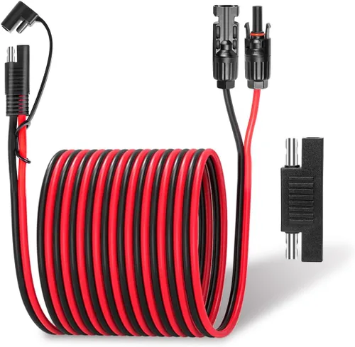 Miniatura 6 de Ansoufien Conectores de panel solar a adaptador SAE, cable de extensión de panel solar de 5 pies, cable de 10 AWG con adaptador de polaridad SAE