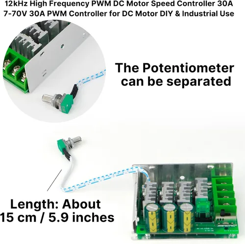 Miniatura 6 de RioRand Interruptor controlador de velocidad del motor de 7-70V PWM DC 30A