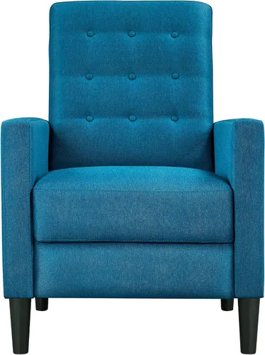 Miniatura 14 de Yaheetech - Sofá reclinable de cuero sintético, silla reclinable individual moderna de mediados de siglo, respaldo y reposapiés ajustables, sofá