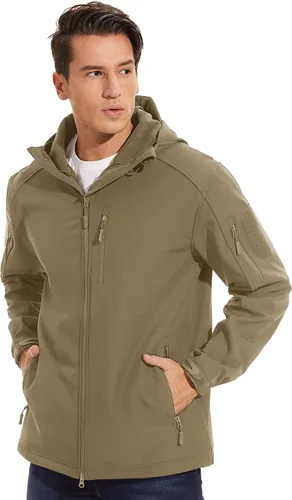 Miniatura 7 de TACVASEN Chaqueta táctica para hombre con capucha, resistente al agua, para operaciones especiales, capa softshell militar