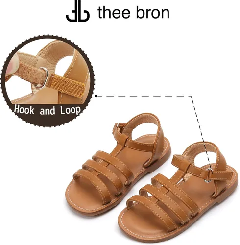Miniatura 20 de THEE BRON Sandalias cómodas para niñas, zapatos para niños, sandalias rellenas