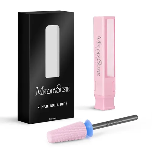 Miniatura 8 de MelodySusie Brocas de uñas 5 en 1, brocas de cerámica de corte cruzado de 3/32 pulgadas, adecuadas para manicura, pedicura, cutícula, esmalte en Rosa
