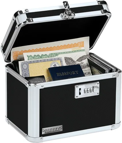 Vaultz Cajas de seguridad seguras – Caja de seguridad segura con combinación, almacenamiento para documentos, objetos de valor, medicamentos y