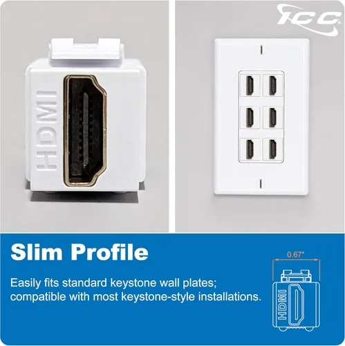 Miniatura 4 de ICC Acoplador modular HDMI en estilo HD, negro, individual