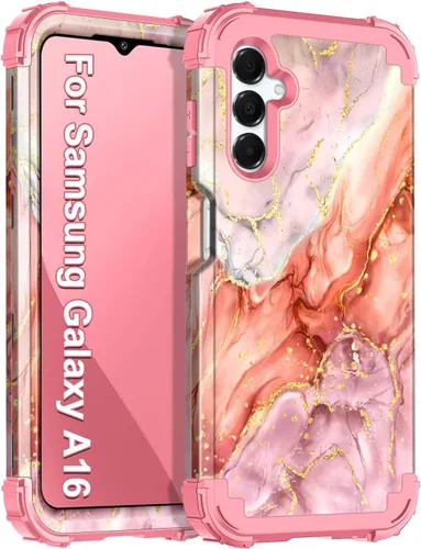 Miniatura 98 de Casetego Funda para Galaxy A16 5G, Tres Capas de Alta Resistencia Robusta a Prueba de Golpes, Protección Completa Rugosa de PC Duro + Parachoques